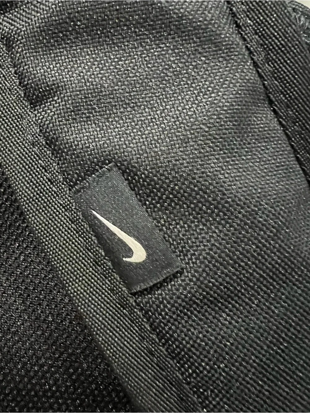 Nike Black Backpack with White Swoosh, 36 and Clover Patch